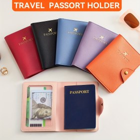 Resim Pasaport Kılıfı Cüzdanı - Kadınlar ve Erkekler için Seyahat Aksesuarları Suni Deri Kartlık, Şeffaf Kart Penceresi ile Pasaport Kılıfı Kapak, Suni Deri Kartlık Pasaport Kılıfı Seyahat için Aile Tatili Temel Ürünler. 