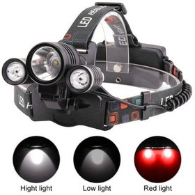 Resim Boruıtt6 Kafa Feneri 5000 Lumens 3xcree Xm-T6+2r5 Lamba Led Kamp Çok Renkli 