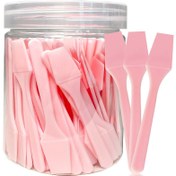 Resim 100 Adet Kozmetik Spatulası - Kozmetikler, Kremler, El Sanatları İçin Küçük Plastik Spatula - Makyaj Spatulası - Krem, Cilt Bakımı Karıştırma Veya Kavanoz Kazıma İçin Çok Amaçlı Mini Uygulayıcı 