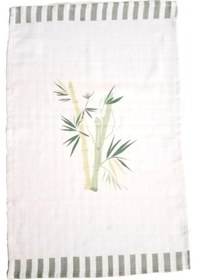 Resim Yeşil Beyaz Yaprak Desenli Mutfak El Kurulama Bezi 