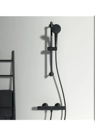 Resim Ideal Standard Bd142xg Idealrain 100 Sürgülü Duş Seti Mat Siyah Siyah 