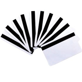 Resim 1/2" HiCo Manyetik Şeritli Premium Beyaz PVC Kartlar Paketi - CR80 30Mil Kalınlık, Çoğu Kimlik ve Kredi Kartı Yazıcısı için Yazdırılabilir, Fotoğraflı Kimlik Rozetleri için İdeal 