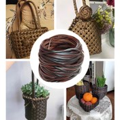Resim 32m Koyu Kahverengi PE Hasır Rattan Tamir Kiti - Dayanıklı, UV Dirençli & Su Geçirmez DIY Veranda Mobilyaları ve El İşleri için, 8mm Genişlik, 1.2mm Kalınlık, Kahve Rengi 