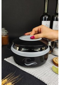 Resim Digithome Ckr3149 Paslanmaz Çelik Hazneli Yemek Termosu 1000 ML Siyah 