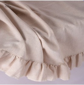 Resim Dnc Home Tekstil Bej Keten Fırfırlı Masa Örtüsü Bej 