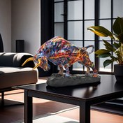 Resim 1 Adet Göz Alıcı Wall Street Esintili Bronz Boğa Heykeli - Cesaret, Zenginlik ve Güç Sembolü | Ev & Ofis Dekoru İçin Şık Reçine Sanat Heykeli 
