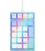 Resim İblancod K10 21 Tuş Kablolu Mekanik Sayısal Klavye Rgb Arka Aydınlatma Efekti Mekanik Sarı Anahtarlar Puding Tuş Başlıkları Mavi 