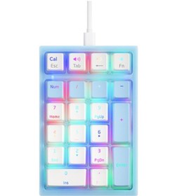 Resim İblancod K10 21 Tuş Kablolu Mekanik Sayısal Klavye Rgb Arka Aydınlatma Efekti Mekanik Sarı Anahtarlar Puding Tuş Başlıkları Mavi 