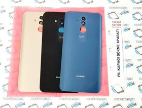 Resim Huawei Mate 20 Lite Arka Pil Batarya Kapağı (Kamera Lensli CAM) Siyah 