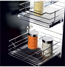 Resim Teleskopik Raylı Metal alüks Çekmece Kiler Sepeti DÇ-2014 