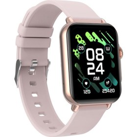 Resim Thull Tw3-02 Rose Gold Case Akıllı Saat + Kırmızı Slıkon Kordon 