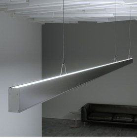 Resim Led Kanal Alüminyum Profil Çift Yönlü Sarkıt Kasa 28x33mm 2 Metre 2144 Çf Pleksi Cam Yan Kapak 