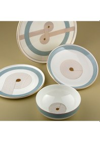 Resim Jumbo Bond 24 Parça 6 Kişilik Yemek Takımı Mavi - Beyaz 