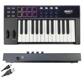 Resim Midex Midi-25 PRO Midi Klavye 25 Tuşlu Midi Keyboard 8 Pad 