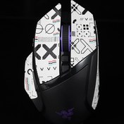Resim Hokeyio Razer Basilisk Ultimate/X HYPERSPEED için Fare Kavrama Bandı Sticker Kaymaz Emmek Ter Ön Kesim Kolay Instand Printsteam Beyaz Siyah 