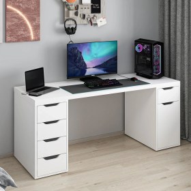 Resim Alen 180 cm 5 Çekmeceli Dolaplı Çalışma & Oyuncu Masası - Beyaz 