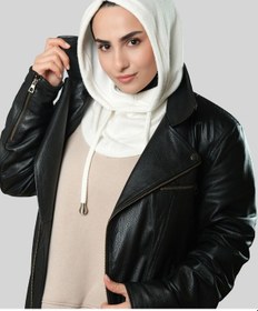 Resim Hürrem Bone Krem Bağcıklı Peluş Salaş Balaklava Boyunluklu Bere Jakar Düz 2328 40 Krem 