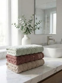 Resim 50x90 Microcotton El Havlusu 3’lü Set -%100 Pamuk, Ultra Yumuşak Tuşe, Dayanıklı ve Hızlı Kuruyan Havlu 