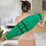 Resim Erkekler ve Kadınlar için Yumuşak Peeling Sırt Havlusu - Hassas Ciltler İçin Şeffaf Bej Çizgili Tasarım, Polyester Kumaşlı Duş & Banyo Peeling Aracı, Dayanıklı Ovma Aparatı, Uzun Saplı Ergonomik Tutacak, Cilde Dost Malzeme, Evde Spa Kullanımı 