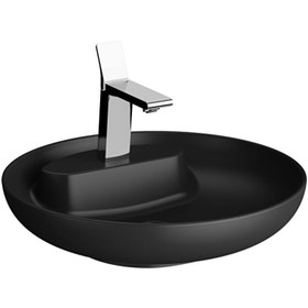 Resim VitrA Memoria 5880b483-0563 Yuvarlak Çanak Lavabo, Clean, 50 Cm, Mat Siyah 