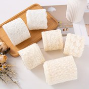 Resim 1 adet Şık Çiçekli Dantel Kurdele Beyaz & Krem - 4.57 metre, DIY Fiyonklar, Giyim, Şapkalar, Etekler Aksesuarları için Klasik Nakış Tasarımı - Çok Yönlü Polyester El Sanatları Kayışı, Pil Gerekmez, El Sanatları için Kurdele 