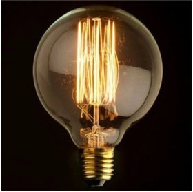 Resim Marketcik Edison Flemanlı Dekoratif Rustik Ampul 60 Watt E27 Duy, G125 Dik Glop Ampul Modeli 