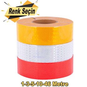 Resim Reflektörlü Reflektif Fosforlu Şerit Bant Bandı 1-5-10 Metre Seç 