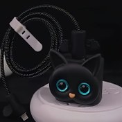 Resim 5'li Şirin Kedi Desenli Şarj Koruyucu, 18/20W Hızlı Şarj Başlığı Kırılma Önleyici Kablo Organizer, TPU Malzeme, Pil Yok, Erkek/Aşk için İdeal Hediye 