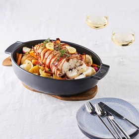 Resim Peugeot Appolia Oval Fırın Kabı Siyah 31 cm 