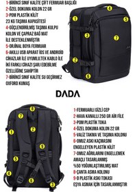 Resim Dada USB Type-C Girişli Fonksiyonel Laptop Sırt ve Seyahat Çantası Siyah 15,6 İnç 40 Litre 