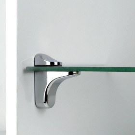 Resim Badem10 Pelikan Ayarlanabilir Etajer Cam Tutucu Ahşap Raf Tutucu Cam Etejeri Metal Vidalı Krom (4 Adet) 