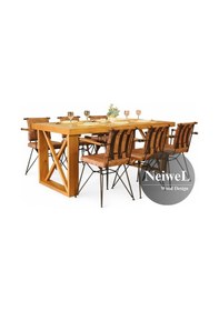 Resim Neiwel Mai X Doğal Ahşap Yemek Masası-80-120 Açık Ceviz 