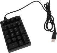 Resim Acouto Sayısal Klavye, Kablolu, 21 Tuş, Mavi Anahtar, Renkli LED, USB, Taşınabilir, PC Için K21 Numpad, Ağır Yazma Için Uzun Ömür, ABS Yapı 