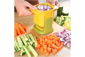 Resim Duffa Pratik Sebze Doğrayıcı ve Dilimleyici Kesici, Manual Bıçaklı Sebze Dilimleyici, Küp Doğrama Aparat 