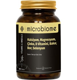 Resim Microbiome Kalsiyum, Magnezyum, Çinko, D Vitamini, Bakır, Bor, Selenyum 60 Tablet 