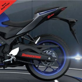 Resim Motiker Bridgestone Yazılı Neon Kırmızı Arka Maşa Sticker Etiket Modeli 