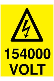 Resim Uytab 154000 Volt Uyarı Tabelası - 35x50 Foreks - VOL1 