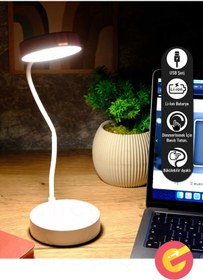 Resim GüncelÇarşı Şarjlı Esnek Masa Lambası, 3 Modlu Sarı-Beyaz-Gün Işığı Dimmerli Kitap Okuma Ders Çalışma Lambaları 