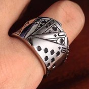 Resim Vintage Western Stamped Oyuncak Kartları Manşet Yüzük - İncelikli Aslar Tasarımı ile Kowgirl Takıları, Çinko Alaşımlı, Günlük Kullanım ve Partiler için İdeal, Kowgirl Aksesuarları 