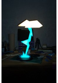 Resim Yıldırım Düşmesi Tasarımlı Gece Lambası Çok Renkli 