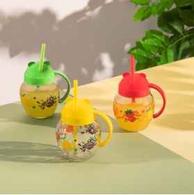 Resim AKTEZ-EL pipetli bardak alıştırma bardağı figürlü bardak Bpa içermez Bardak Qlux Pipetli çoçuk bebek bardak 