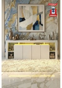 Resim Kale Ledli Konsol 200 Cm Beyaz 