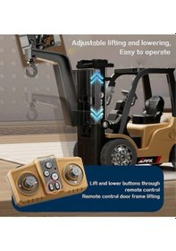 Resim 2.4ghz 1:64 Uzaktan Kumandalı Metal Gövde Full Fonksiyon Şarjlı Minik Forklift Sarı 