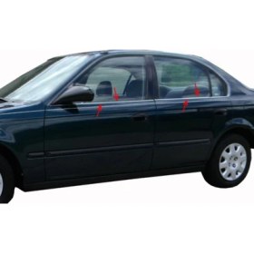 Resim Caralp Honda Civic 2002-2006 Vtec2 Krom Cam Çıtası 4 Kapı 4 Parça P.çelik 