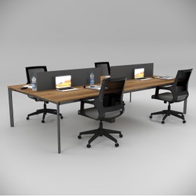 Resim Akr Ofis Corner Dörtlü Workstation Ceviz PRA-5970757-3812 