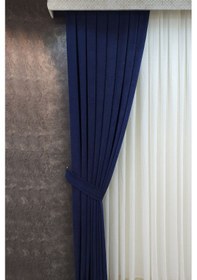 Resim Mosso Fon Perde Düz Renk Koyu Lacivert 