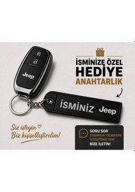 Resim İsimli Jeep Anahtarlık , Kişiye Özel - Hediyelik İsimli Jeep Araç Logolu Anahtarlık - İsimli Araba A 