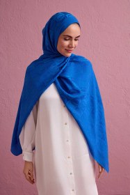Resim İmannoor Dama Desen Naia Şal70x200 241-3001 Mavi 