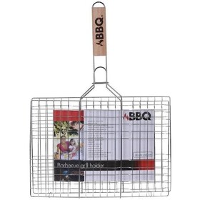 Resim BBQ Mangal Izgarası Dikdörtgen Ahşap Saplı 24*34cm 382gr 