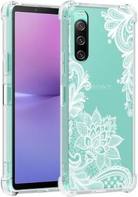 Resim Xperia 10 V Kılıf, Sony 10V XQ-DC72 Kılıf Kız Kadınlar için, Şeffaf Çiçek Yumuşak Esnek TPU İnce Telefon Koruyucu Kılıf Kapak Sony Xperia 10 V Mandala için 